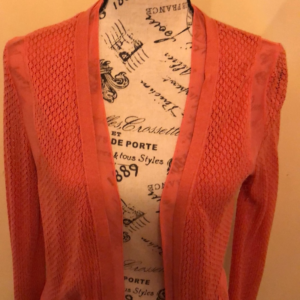 Gently worn sz S BCBG Maxazria coral cardigan